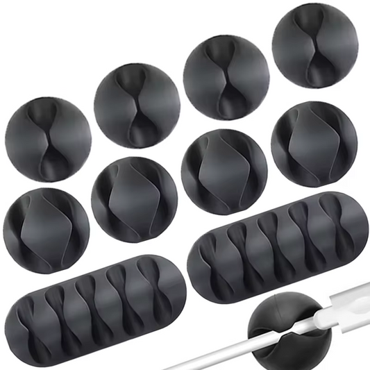 Clips Adhesivos para Cables de Silicón | Organizador de Escritorio